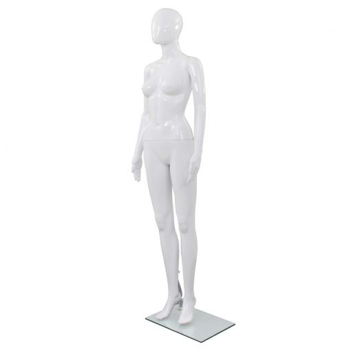 Celotna ženska izložbena lutka s stekleno osnovo bela 175 cm