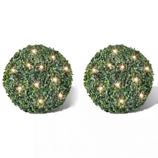 Dekorativna krogla premera 27 cm z LED lučmi na sonč. en. Set 2 kosa