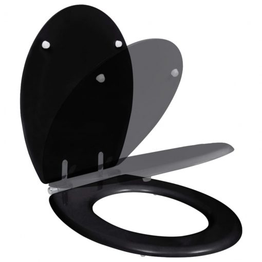 Deska za WC školjko MDF počasno zapiranje preprost dizajn črna