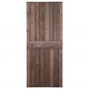 Drsna vrata s kompletom vodil 100x210 cm borovina temno rjava