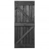 Drsna vrata s kompletom vodil 100x210 cm trdna borovina črna