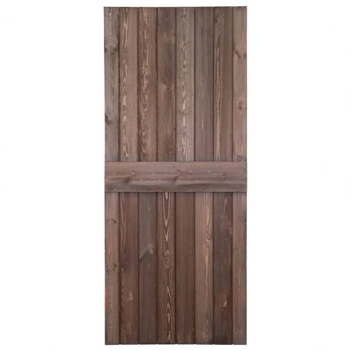 Drsna vrata s kompletom vodil 90x210 cm borovina temno rjava