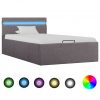 Dvižni posteljni okvir LED taupe blago 90x200 cm