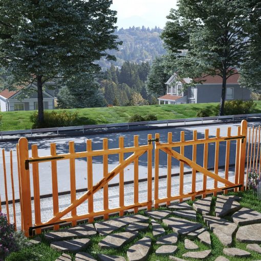 Dvojna vrata za ograjo impregnirana leska 300x100 cm