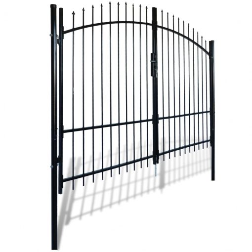Dvojna vrata za ograjo s špicami na vrhu 300 x 248 cm