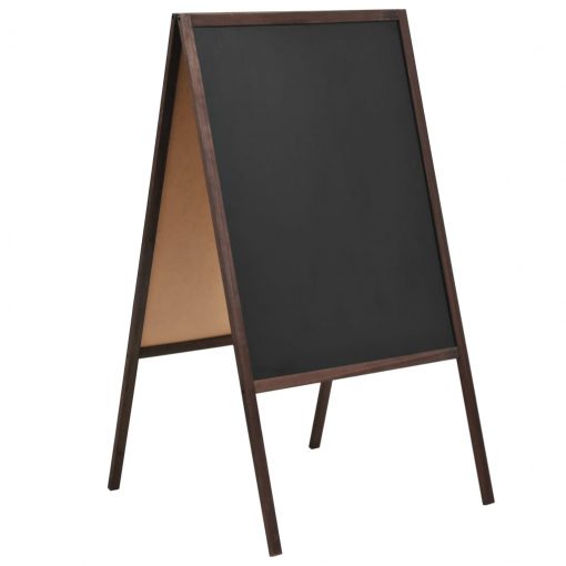 Dvostranska črna tabla iz cedrovine prostostoječa 60x80 cm