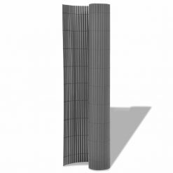 Dvostranska vrtna ograja PVC 150x500 cm siva