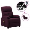 Električni masažni fotelj vijolično blago