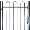 Enojna vrata za ograjo z zavitim vrhom 100 x 175 cm