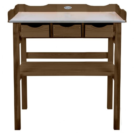 Esschert Design Miza za presajanje s predali rjava