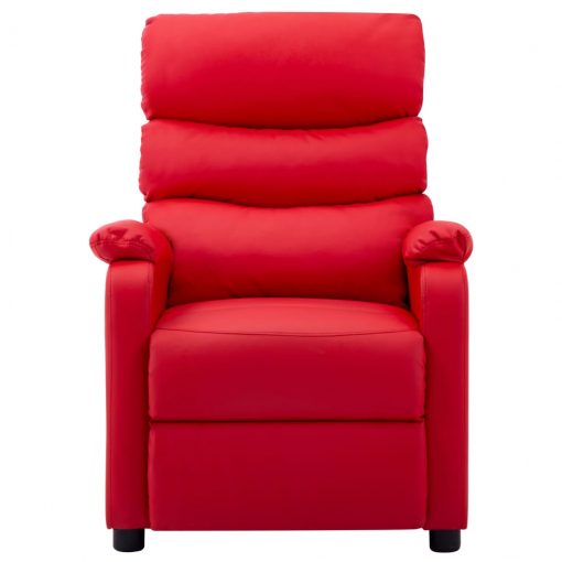 Fotelj iz umetnega usnja rdeč