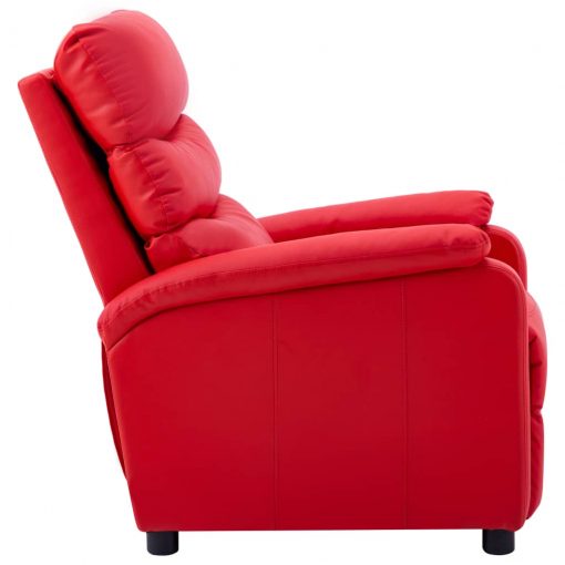 Fotelj iz umetnega usnja rdeč