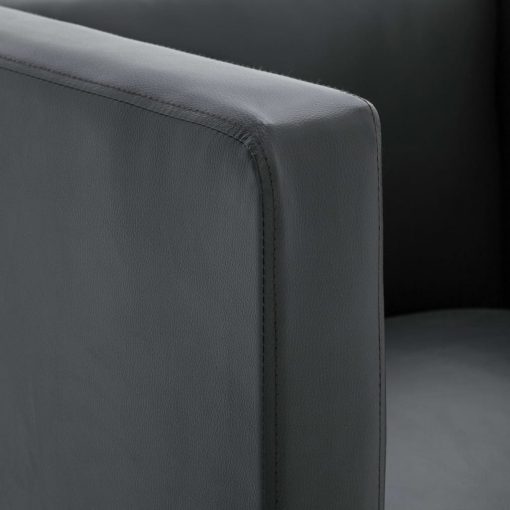 Fotelj v obliki kocke sivo umetno usnje