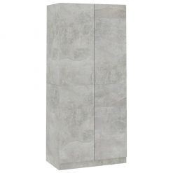 Garderobna omara betonsko siva 90x52x200 cm iverna plošča