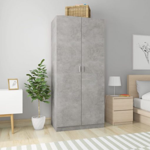 Garderobna omara betonsko siva 90x52x200 cm iverna plošča