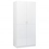Garderobna omara visok sijaj bela 90x52x200 cm iverna plošča