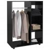 Garderobna omara visok sijaj črna 80x40x110 cm iverna plošča