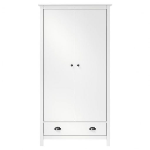 Garderobna omara z 2 vrati Hill Range bela 89x50x170cm borovina