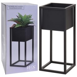 Home&Styling Korito za rože na kovinskem podstavku črno 50 cm