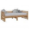Izvlečna dnevna postelja medeno rjava borovina 2x(90x200) cm