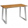 Jedilna miza 120x65x75 cm trden akacijev les in nerjaveče jeklo