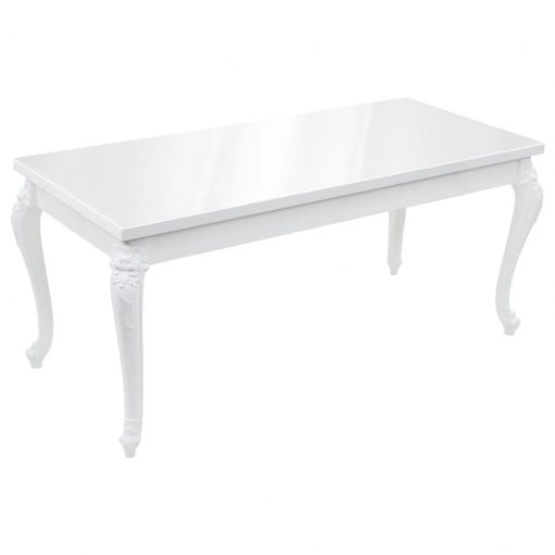 Jedilna miza 179x89x81 cm visok sijaj bele barve