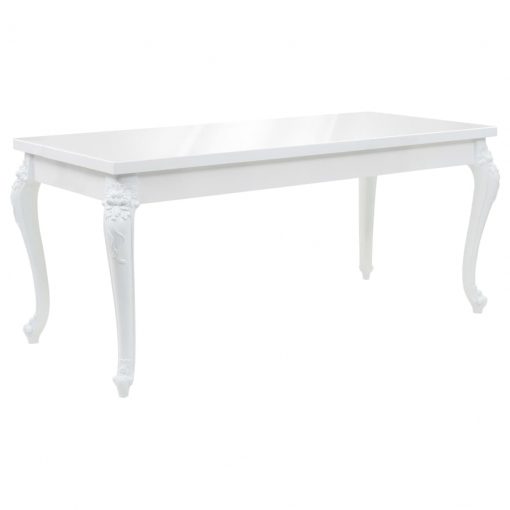 Jedilna miza 179x89x81 cm visok sijaj bele barve