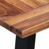 Jedilna miza 180x90x75 cm trden akacijev les in steklo