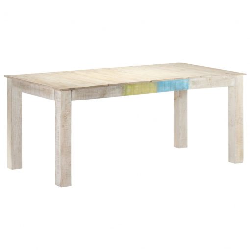 Jedilna miza bela 180x90x76 cm trden mangov les