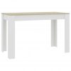 Jedilna miza bela in sonoma hrast 120x60x76 cm iverna plošča