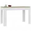 Jedilna miza bela in sonoma hrast 120x60x76 cm iverna plošča