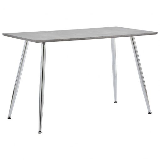 Jedilna miza betonsko siva in srebrna 120x60x74 cm mediapan