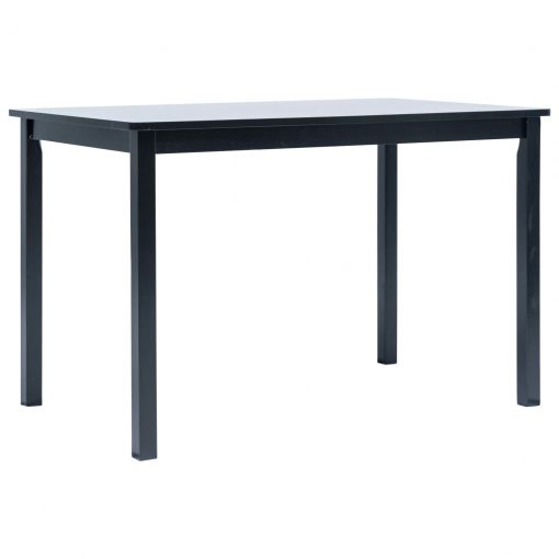 Jedilna miza črna 114x71x75 cm trden les kavčukovca