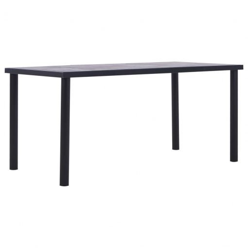Jedilna miza črna in betonsko siva 160x80x75 cm mediapan