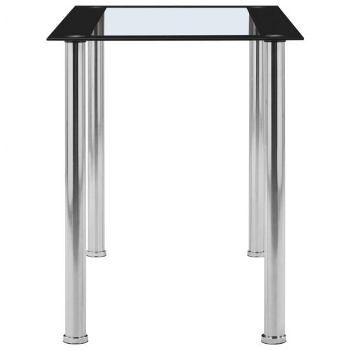 Jedilna miza črna in prozorna 120x60x75 cm kaljeno steklo