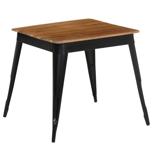 Jedilna miza iz trdnega akacijevega lesa in jekla 75x75x76 cm