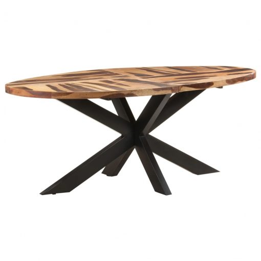 Jedilna miza ovalna 200x100x75 cm akacijev les s palisandrom