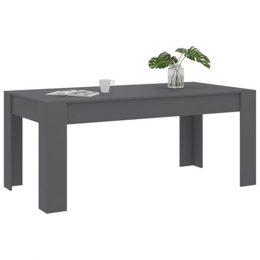 Jedilna miza siva 180x90x76 cm iverna plošča