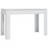 Jedilna miza visok sijaj bela 120x60x76 cm iverna plošča