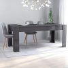 Jedilna miza visok sijaj siva 180x90x76 cm iverna plošča