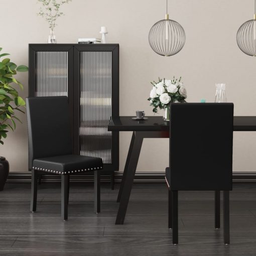 Jedilni stoli 2 kosa črne barve PVC
