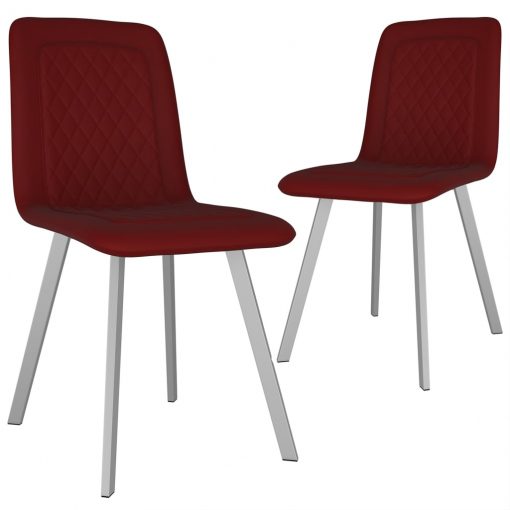 Jedilni stoli 2 kosa rdeč žamet