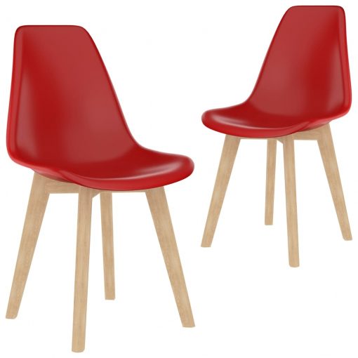 Jedilni stoli 2 kosa rdeča plastika