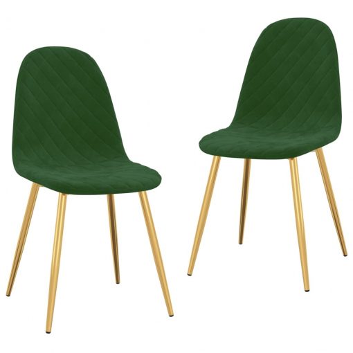 Jedilni stoli 2 kosa temno zelen žamet