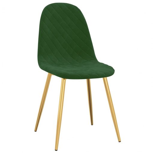 Jedilni stoli 2 kosa temno zelen žamet