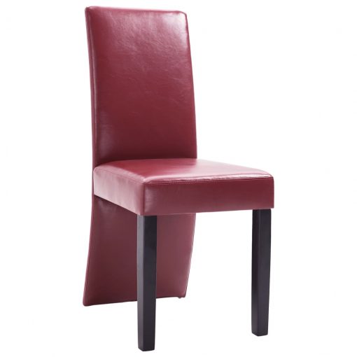 Jedilni stoli 2 kosa vinsko rdeče umetno usnje