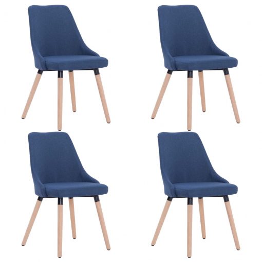 Jedilni stoli 4 kosi modro blago