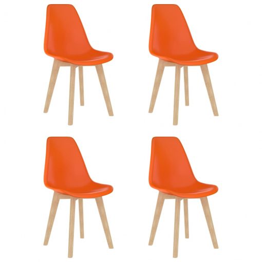 Jedilni stoli 4 kosi oranžna plastika
