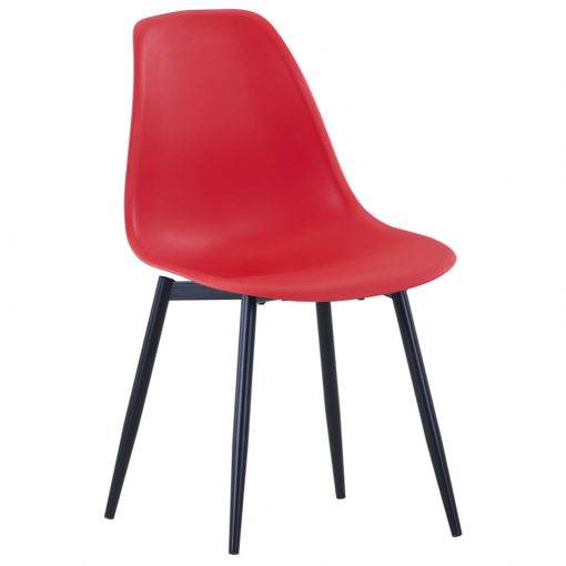 Jedilni stoli 4 kosi rdeče barve PP