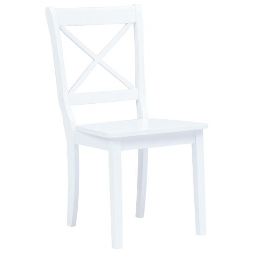 Jedilni stoli 6 kosov beli trdni kavčukovec